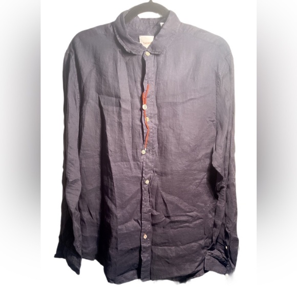 Swims Amalfi blue lightweight linen button down Trendy Style long sleeve shirt M - Picture 2 of 5